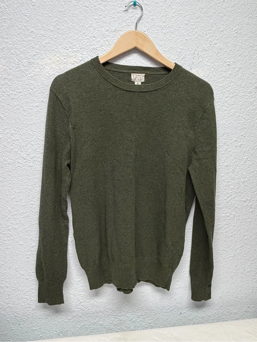 J. Crew Olive Crewneck Sweater for Men